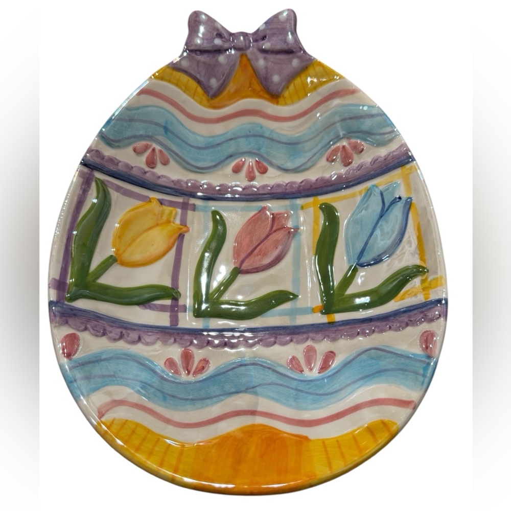 SILVESTRI Easter Egg with Tulip Candy Dish